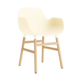 Normann Copenhagen Form Armchair - Cream - Oak Legs Shell Colour: Cream, Leg Colour: Oak - thumbnail 1