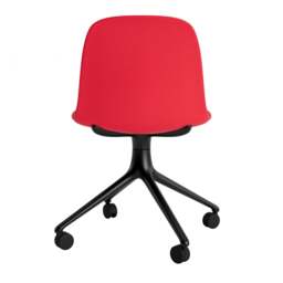 Normann Copenhagen Form Chair Swivel - 4 Wheel - Bright Red - Black Legs Shell Colour: Bright Red, Leg Colour: Black - thumbnail 4