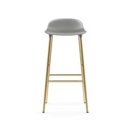 Normann Copenhagen Form Barstool - 75cm - Grey - Brass Legs Shell Colour: Grey, Leg Colour: Brass - thumbnail 2