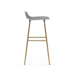 Normann Copenhagen Form Barstool - 75cm - Grey - Brass Legs Shell Colour: Grey, Leg Colour: Brass - thumbnail 3