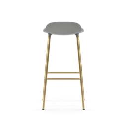 Normann Copenhagen Form Barstool - 75cm - Grey - Brass Legs Shell Colour: Grey, Leg Colour: Brass - thumbnail 4