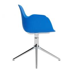 Normann Copenhagen Form Armchair Swivel - 4 Leg - Bright Blue - Aluminium Legs Shell Colour: Bright Blue, Leg Colour: Aluminium - thumbnail 3