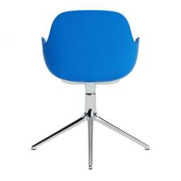 Normann Copenhagen Form Armchair Swivel - 4 Leg - Bright Blue - Aluminium Legs Shell Colour: Bright Blue, Leg Colour: Aluminium - thumbnail 4