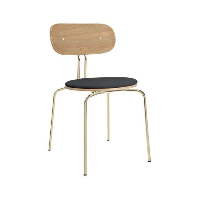 Umage Curious Dining Chair - Oak - Brass Legs - Shadow Cushion Leg Colour: Brass Legs, Colour: Shadow - image 1