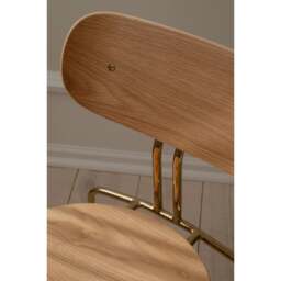 Umage Curious Dining Chair - Oak - Brass Legs - Shadow Cushion Leg Colour: Brass Legs, Colour: Shadow - thumbnail 3