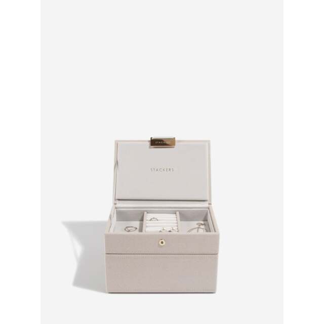 Stackers Faux Leather Mini Jewellery Box - Set of 2 Colour: Taupe - image 1