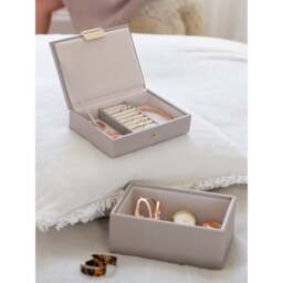 Stackers Faux Leather Mini Jewellery Box - Set of 2 Colour: Taupe - thumbnail 7
