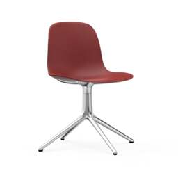 Normann Copenhagen Form Chair Swivel - 4 Leg - Red - Aluminium Legs Shell Colour: Red, Leg Colour: Aluminium
