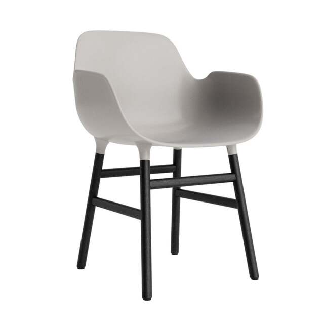 Normann Copenhagen Form Armchair - Warm Grey - Black Oak Legs Shell Colour: Warm Grey, Leg Colour: Black Oak - image 1