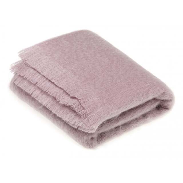 Bronte By Moon Luxury Mohair Throw - Dusky Pink Colour: Dusky Pink