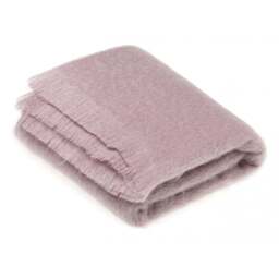 Bronte By Moon Luxury Mohair Throw - Dusky Pink Colour: Dusky Pink