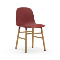 Normann Copenhagen Form Chair - Red - Oak Legs Shell Colour: Red, Leg Colour: Oak - thumbnail 1
