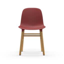 Normann Copenhagen Form Chair - Red - Oak Legs Shell Colour: Red, Leg Colour: Oak - thumbnail 2