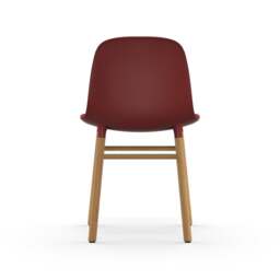 Normann Copenhagen Form Chair - Red - Oak Legs Shell Colour: Red, Leg Colour: Oak - thumbnail 4