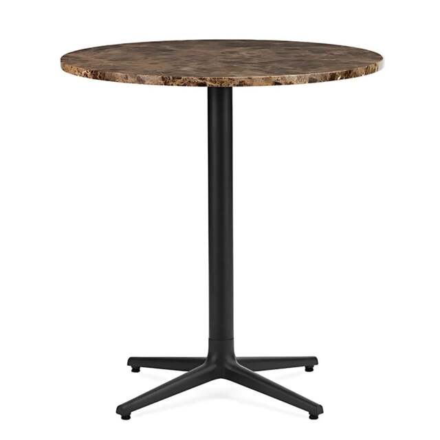 Normann Copenhagen Allez Round Cafe Table - 4 Leg - H75 O70 cm - Coffee Marble Tabletop Colour: Coffee (Marble) - image 1