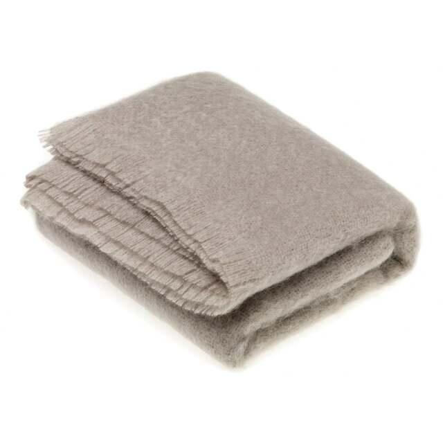 Bronte By Moon Luxury Mohair Throw - Squirrel Grey Colour: Squirrel Grey
