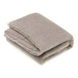 Bronte By Moon Luxury Mohair Throw - Squirrel Grey Colour: Squirrel Grey