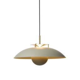 Halo Design Stepp Pendant Light - 46cm - Sand/Antique Brass Size:  46cm, Colour: Sand / Antique Brass