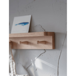 Garden Trading Hambledon Peg Shelf - Natural - Small - 3 Pegs Size: Small - thumbnail 3