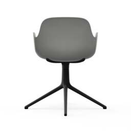 Normann Copenhagen Form Armchair Swivel - 4 Leg - Grey - Black Legs Shell Colour: Grey, Leg Colour: Black - thumbnail 4