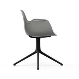 Normann Copenhagen Form Armchair Swivel - 4 Leg - Grey - Black Legs Shell Colour: Grey, Leg Colour: Black - thumbnail 3