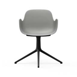 Normann Copenhagen Form Armchair Swivel - 4 Leg - Grey - Black Legs Shell Colour: Grey, Leg Colour: Black - thumbnail 2