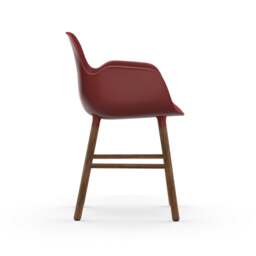 Normann Copenhagen Form Armchair - Red - Walnut Legs Shell Colour: Red, Leg Colour: Walnut - thumbnail 3