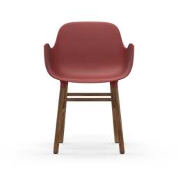 Normann Copenhagen Form Armchair - Red - Walnut Legs Shell Colour: Red, Leg Colour: Walnut - thumbnail 2