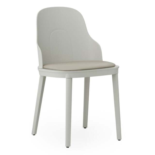 Normann Copenhagen Allez Chair - Warm Grey - Polypropylene Legs - Warm Grey/Ultra 41584 Leather Upholstered Seat Colour: Warm Grey, Leg Colour: Polypr - image 1