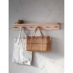 Garden Trading Hambledon Peg Shelf - Natural - Large - 6 Pegs Size: Large