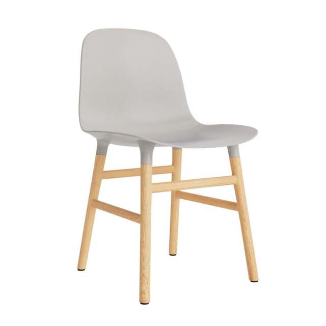 Normann Copenhagen Form Chair - Warm Grey - Oak Legs Shell Colour: Warm Grey, Leg Colour: Oak - image 1
