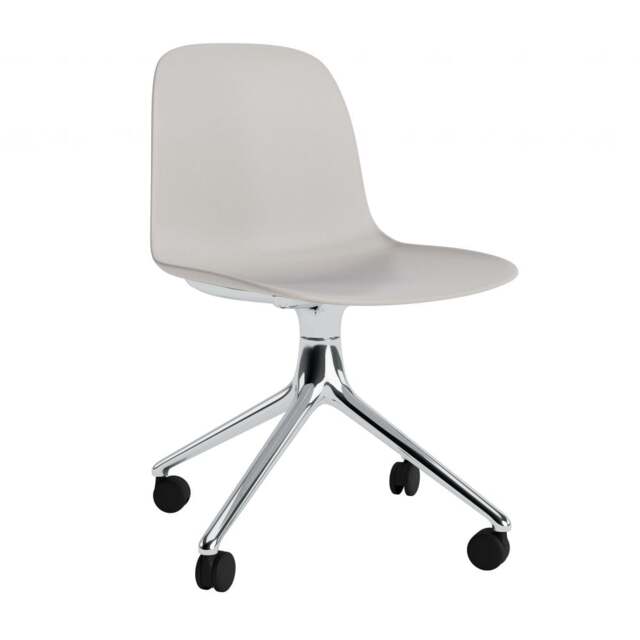 Normann Copenhagen Form Chair Swivel - 4 Wheel - Warm Grey - Aluminium Legs Shell Colour: Warm Grey, Leg Colour: Aluminium - image 1