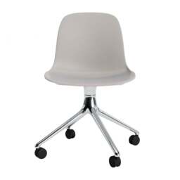Normann Copenhagen Form Chair Swivel - 4 Wheel - Warm Grey - Aluminium Legs Shell Colour: Warm Grey, Leg Colour: Aluminium - thumbnail 2