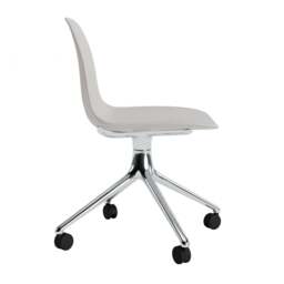 Normann Copenhagen Form Chair Swivel - 4 Wheel - Warm Grey - Aluminium Legs Shell Colour: Warm Grey, Leg Colour: Aluminium - thumbnail 3