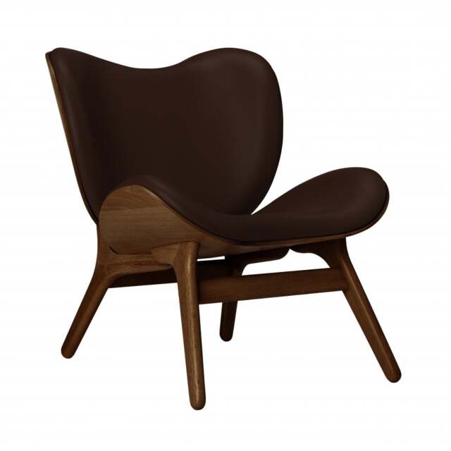 Umage A Conversation Piece Armchair - Low - Dark Oak - Hope Leather Brown Wood: Dark Oak, Colour: Brown - image 1