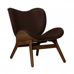 Umage A Conversation Piece Armchair - Low - Dark Oak - Hope Leather Brown Wood: Dark Oak, Colour: Brown
