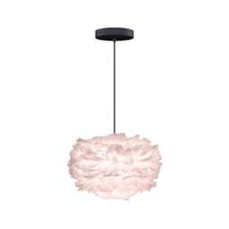 Umage Eos Feather Pendant Shade - Light Rose - Mini - 35cm with Black Rosette Cord Set With or Without Cord Set: With Black Rosette Cord Set