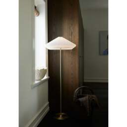 Halo Design Paris Floor Light - O56cm - Clean White Shade - Antique Brass Colour: Antique Brass - thumbnail 2