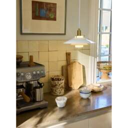 Halo Design Rivoli Pendant Light - O26 Colour: Glossy White/Brass - thumbnail 2