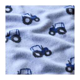 Tweedmill Textiles Merino Lambswool Baby Blanket - Tractor - Blue - thumbnail 3