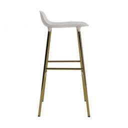 Normann Copenhagen Form Barstool - 75cm - Warm Grey - Brass Legs Shell Colour: Warm Grey, Leg Colour: Brass - thumbnail 3