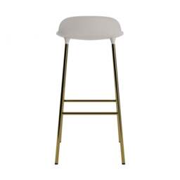 Normann Copenhagen Form Barstool - 75cm - Warm Grey - Brass Legs Shell Colour: Warm Grey, Leg Colour: Brass - thumbnail 4
