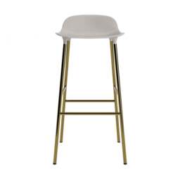 Normann Copenhagen Form Barstool - 75cm - Warm Grey - Brass Legs Shell Colour: Warm Grey, Leg Colour: Brass - thumbnail 2