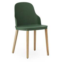 Normann Copenhagen Allez Chair - Park Green - Lacquered Oak Legs - Polyamide Seat Colour: Park Green, Leg Colour: Lacquered Oak, Seat Option: Polyamid - thumbnail 1