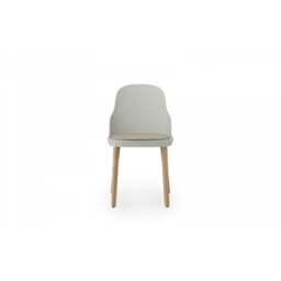 Normann Copenhagen Allez Chair - Warm Grey - Lacquered Oak Legs - Warm Grey/Ultra 41584 Leather Upholstered Seat Colour: Warm Grey, Leg Colour: Lacque - thumbnail 3