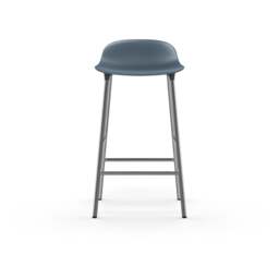 Normann Copenhagen Form Barstool - 65cm - Blue - Chrome Legs Shell Colour: Blue, Leg Colour: Chrome - thumbnail 2