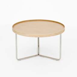 Wireworks DT66 Round Coffee Side Table - Oak - thumbnail 4