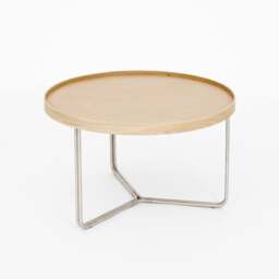 Wireworks DT66 Round Coffee Side Table - Oak - thumbnail 2