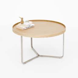 Wireworks DT66 Round Coffee Side Table - Oak - thumbnail 3