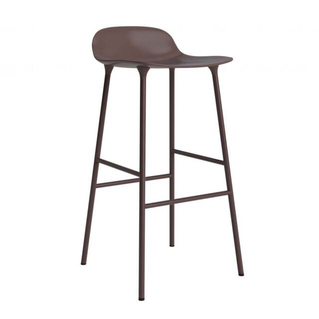 Normann Copenhagen Form Barstool - 75cm - Brown - Brown Legs Shell Colour: Brown, Leg Colour: Matching Shell Colour - image 1